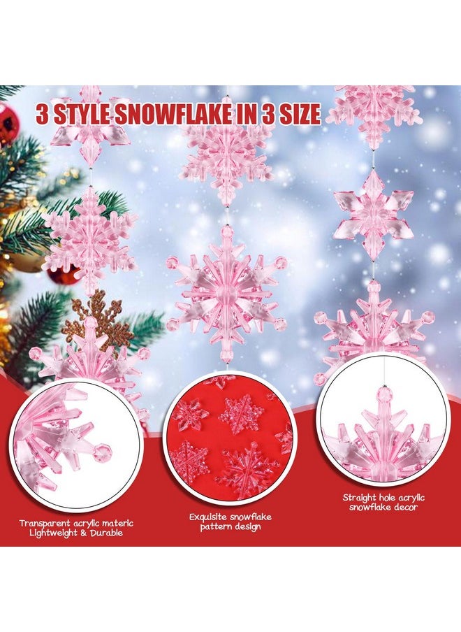 DIYASY 45 Pcs Crystal Snowflake Ornaments, Pink Acrylic Snowflake Glass Decorations for Christmas Tree Plastic Pendant Ornament Holiday Home Décor - pzsku/Z20A1A0BC443EF406B0DFZ/45/_/1740982662/a5f14a09-e874-456c-9b8f-0145089976b8