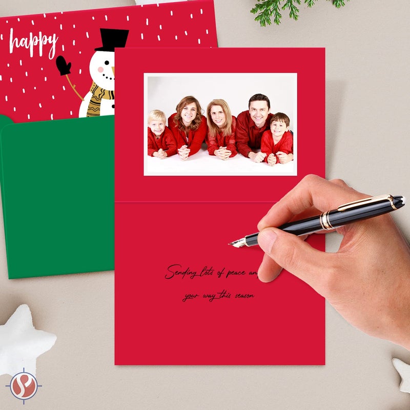 S Superfine Printing Blank Red A2 (4.25" x 5.5") Cards with Green Envelopes â€“ Great for Customized and Personalized Holiday, Christmas and New Year Greetings, Party Invitations, Thank You Cards and Announcements â€“ 25 SETS - Image 5