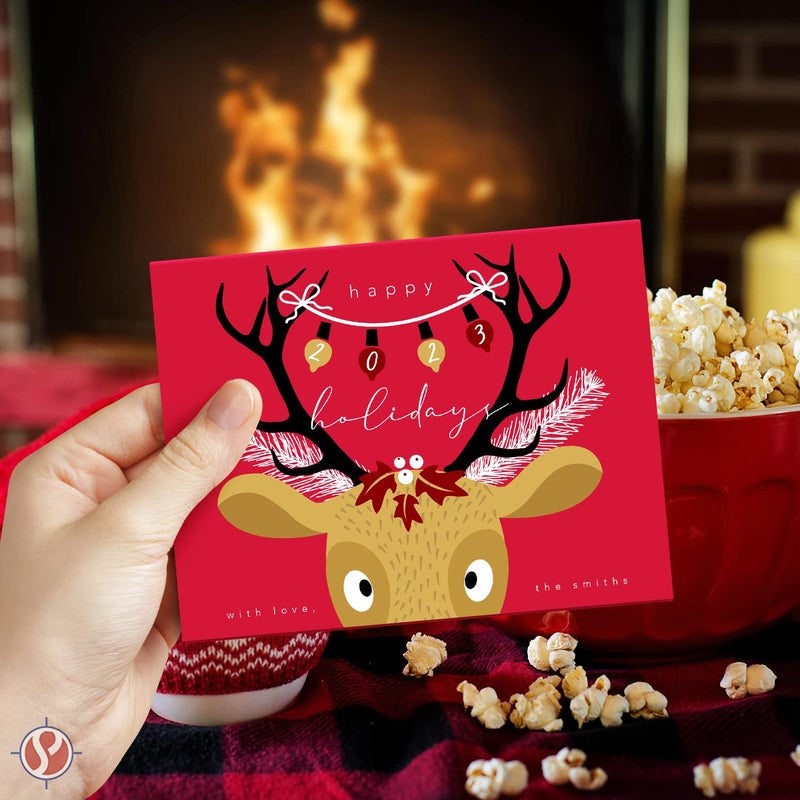 S Superfine Printing Blank Red A2 (4.25" x 5.5") Cards with Green Envelopes â€“ Great for Customized and Personalized Holiday, Christmas and New Year Greetings, Party Invitations, Thank You Cards and Announcements â€“ 25 SETS - Image 2