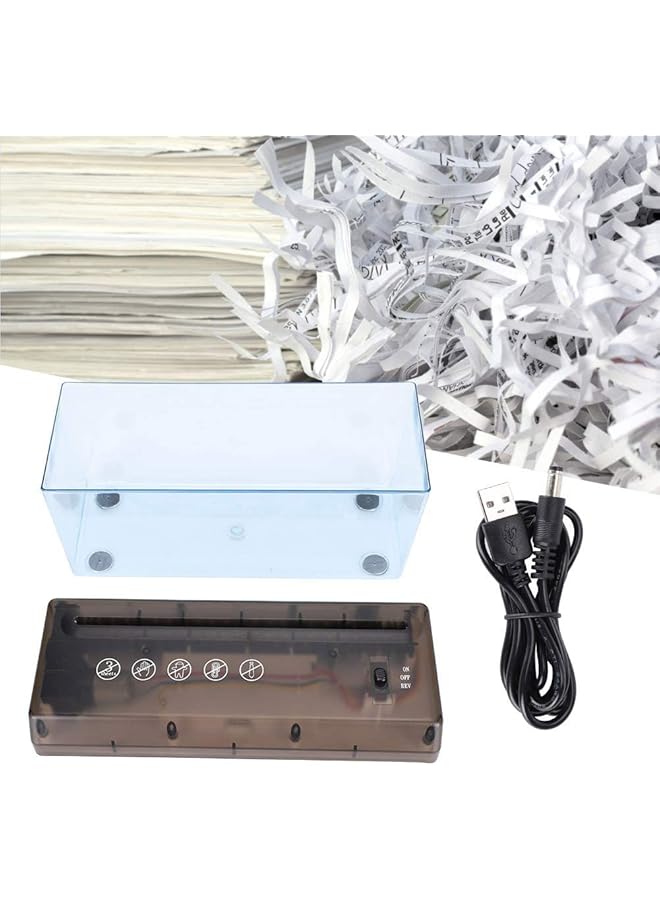 erorex Portable Paper Shredder Usb Paper Shredder A4 Paper Cutting Machine For Office Home School Desktop Stationery Document Shredder Household Paper Shredder Gray - Image 2
