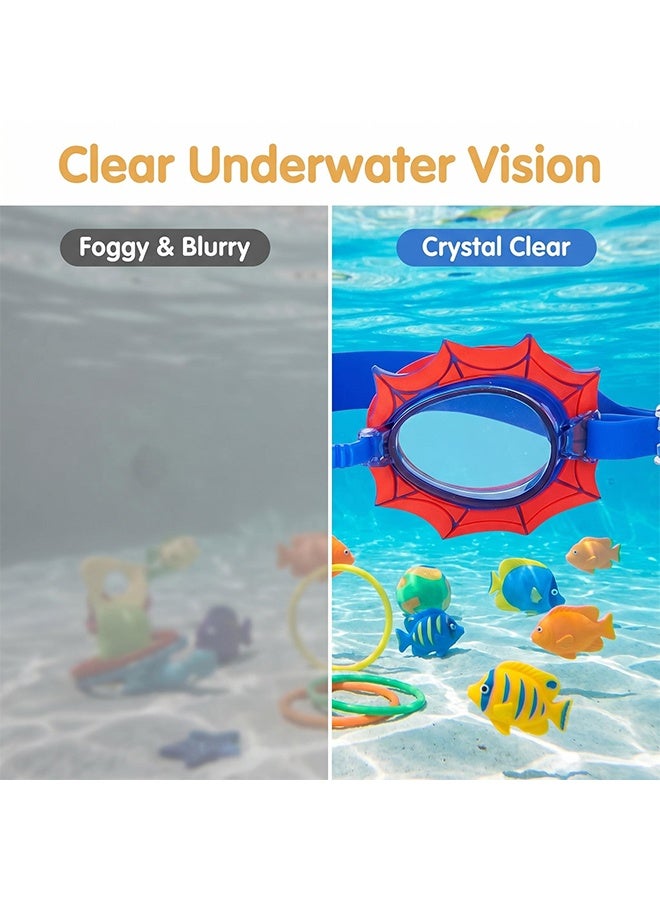Spiderman Cartoon Kids Swimming Goggles with Waterproof Ear Plugs Set,Anti Fog Leakproof UV Protection Wide Vision Swim Glasses With Adjustable Strap Soft Silicone Seal,Comfort Swimming Goggles for Boys Girls Ages 3 to 8 - Image 5