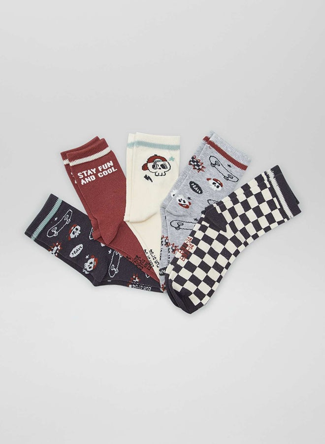Kiabi Pack of 5 pairs of printed socks  - Image 1