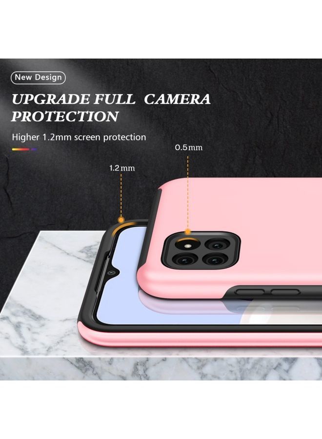 NIBEMINENT Protective Case Cover With Invisible Magnetic Ring Kickstand For Samsung Galaxy A22 5G Pink - Image 4