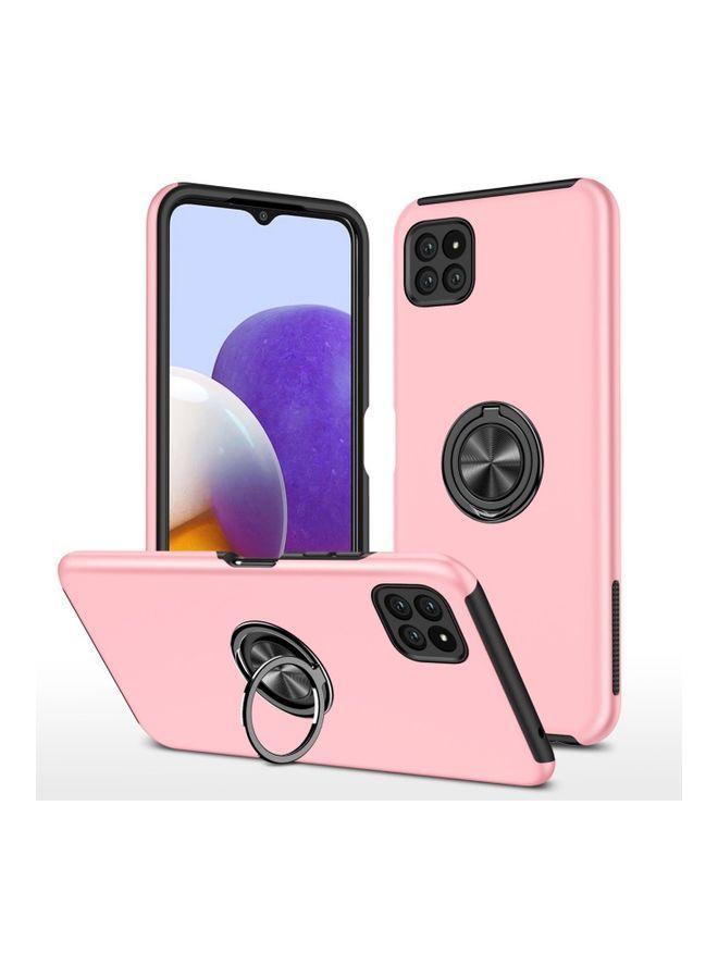 NIBEMINENT Protective Case Cover With Invisible Magnetic Ring Kickstand For Samsung Galaxy A22 5G Pink - Image 1