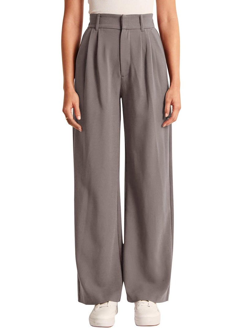 NIMIN High Waisted Work Pants for Women Straight Leg Office Dress Pants Business Casual PantsTrousers 2025 Fashion Slacks Outfits with Pockets Mocha Brown - Image 2