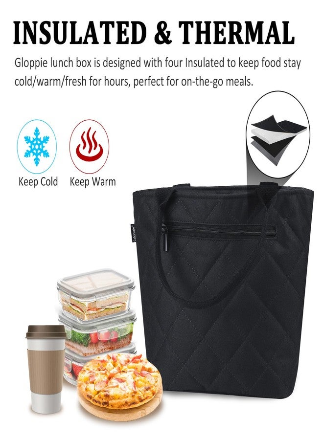 Gloppie Lunch Bag Women Lunch Box for Women Insulated Leakproof Lunch Tote for Work Loncheras Para Mujer Black - Image 2
