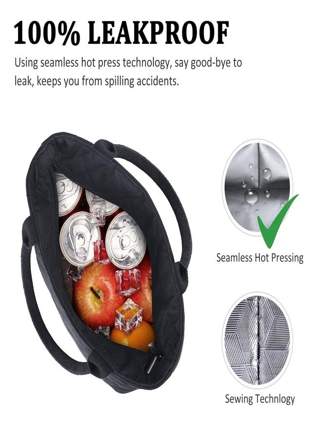 Gloppie Lunch Bag Women Lunch Box for Women Insulated Leakproof Lunch Tote for Work Loncheras Para Mujer Black - Image 3