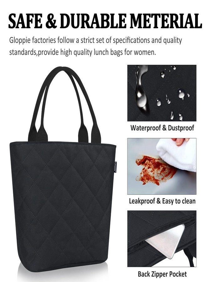 Gloppie Lunch Bag Women Lunch Box for Women Insulated Leakproof Lunch Tote for Work Loncheras Para Mujer Black - Image 4