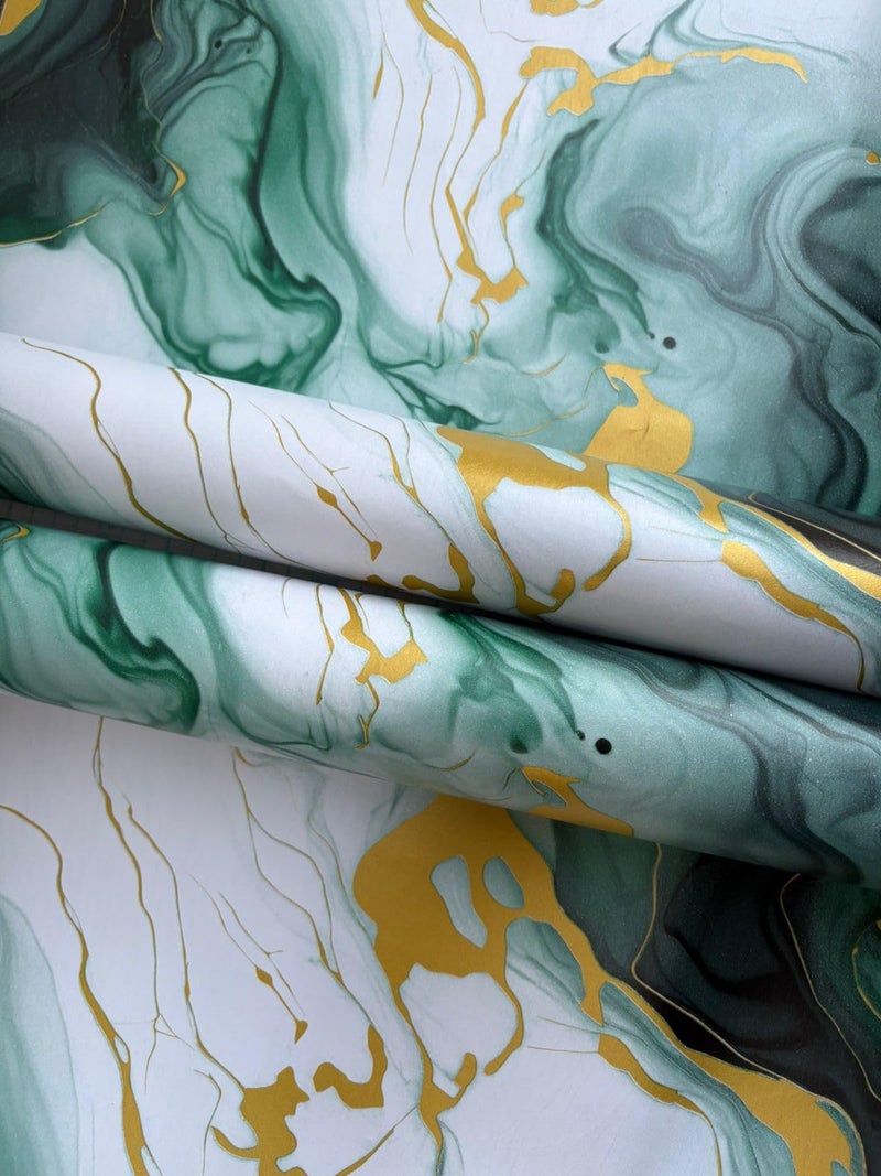 ELTON Marble Design Self-Adhesive Wallpaper, Waterproof Wall Sticker for Interior Decor, Gold and Green Pattern (Green Golden Marble, 45 x 600 Cms) - Image 3