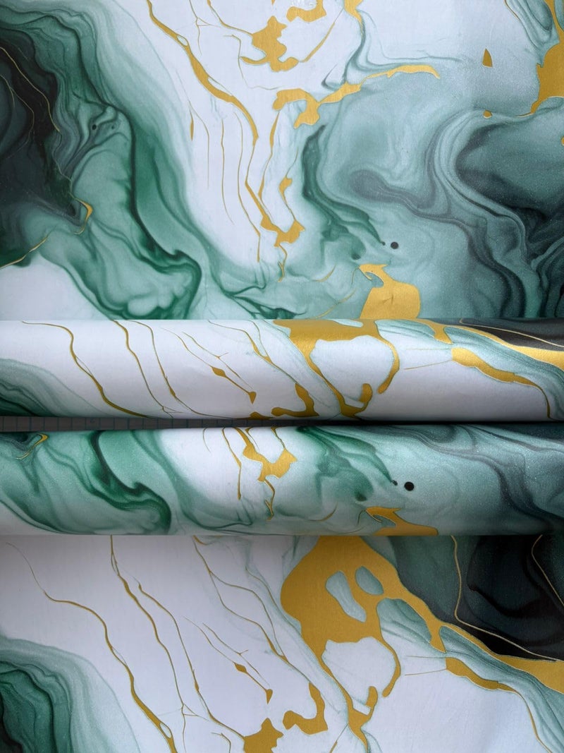 ELTON Marble Design Self-Adhesive Wallpaper, Waterproof Wall Sticker for Interior Decor, Gold and Green Pattern (Green Golden Marble, 45 x 600 Cms) - Image 4