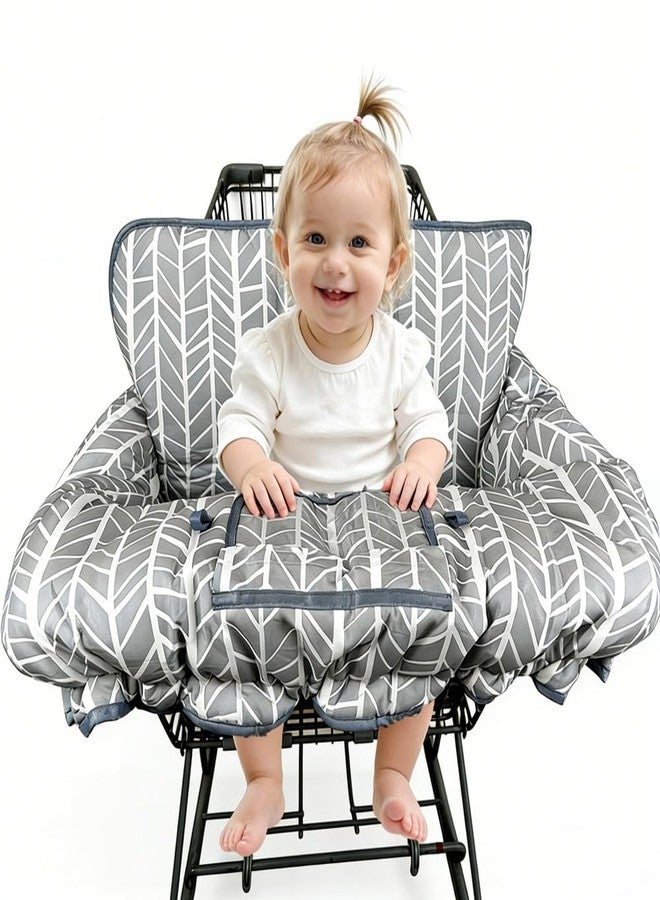 ICOPUCA Shopping Cart Cover for Baby Padded Grocery cart seat Cover for Baby Girl boy Light Grey - Image 1