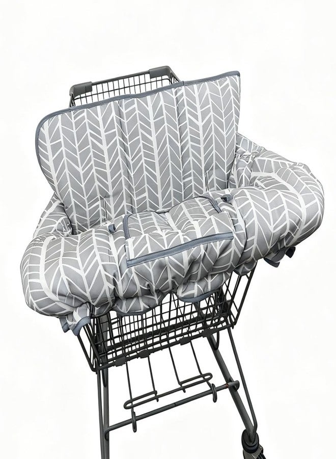 ICOPUCA Shopping Cart Cover for Baby Padded Grocery cart seat Cover for Baby Girl boy Light Grey - Image 2