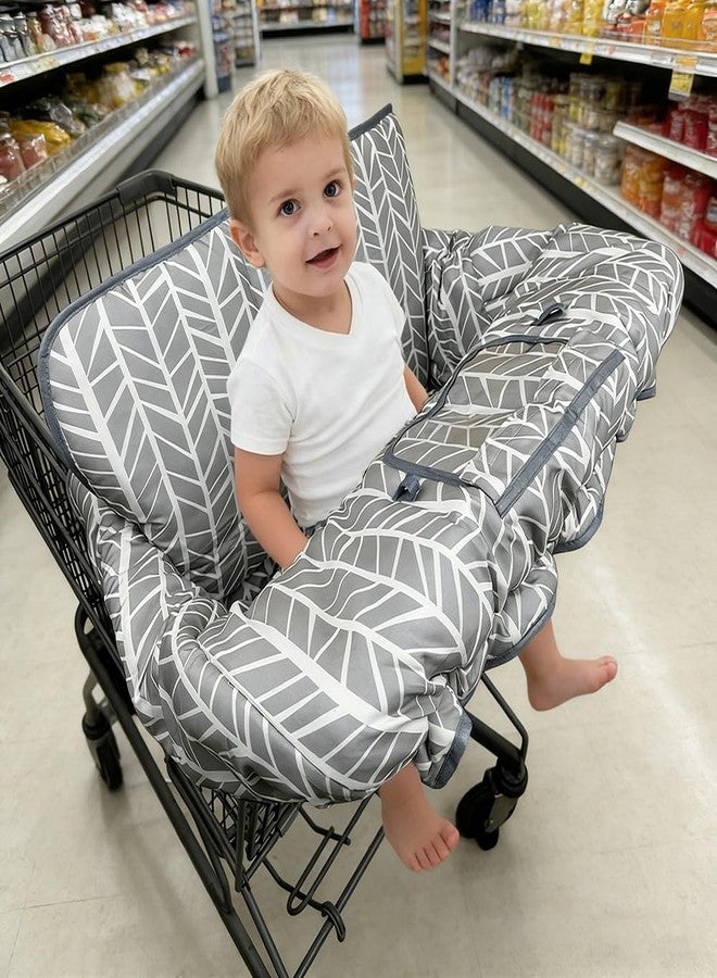 ICOPUCA Shopping Cart Cover for Baby Padded Grocery cart seat Cover for Baby Girl boy Light Grey - Image 3