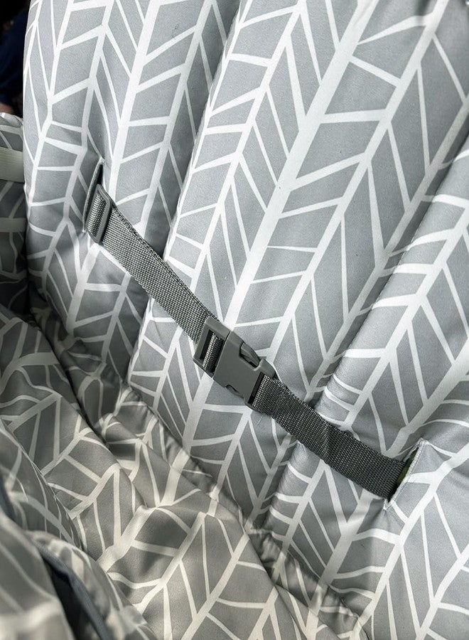 ICOPUCA Shopping Cart Cover for Baby Padded Grocery cart seat Cover for Baby Girl boy Light Grey - Image 4