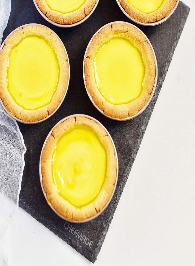 CHEFMADE Mini Pudding Pan Set, 3-Inch 4Pcs Non-Stick Egg Tart Mold Round Mini Cake and Loaf Bakeware for Oven and Instant Pot Baking (Champagne Gold) - Image 5