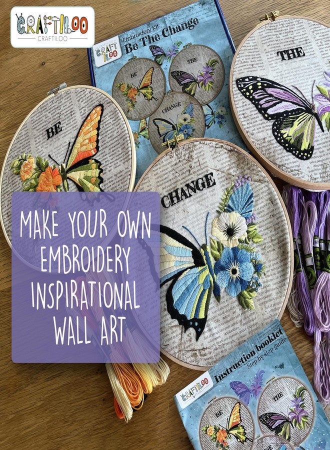 CRAFTILOO 3 Butterfly Embroidery Craft Kit - Image 5