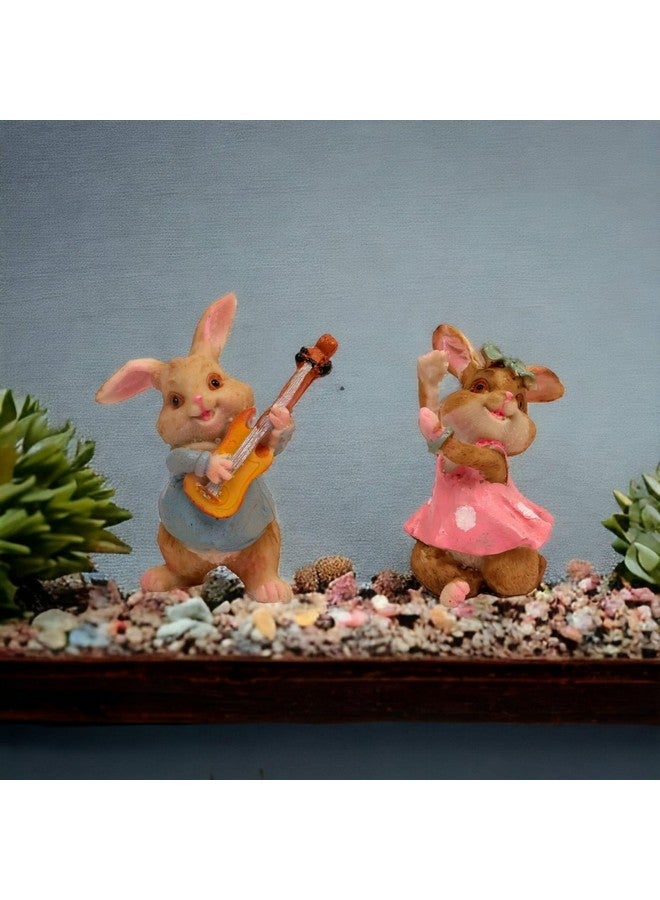 Chocozone Pack of 2 Dancing & Singing Rabbit Miniatures Landscape Decor Toys for Kids Toys for Boys & Girls - Image 1