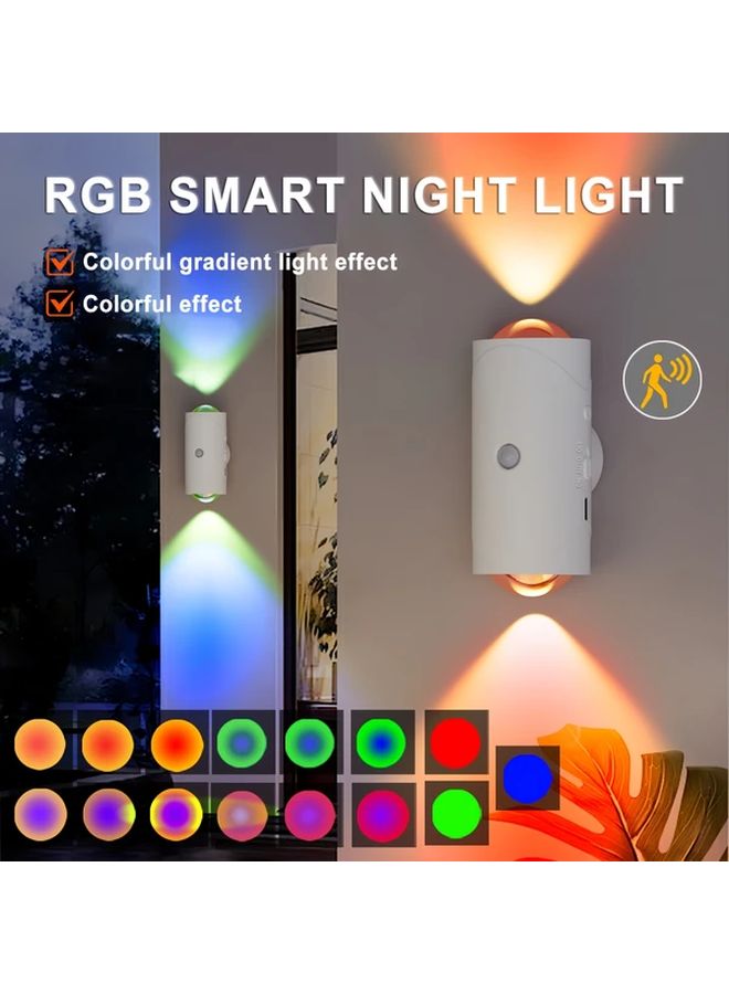WONGIRL مصباح خطوة مغناطيسي بإضاءة LED قابلة للتعتيم متدرج RGB مع حساس حركة 1 قطعة - Image 1