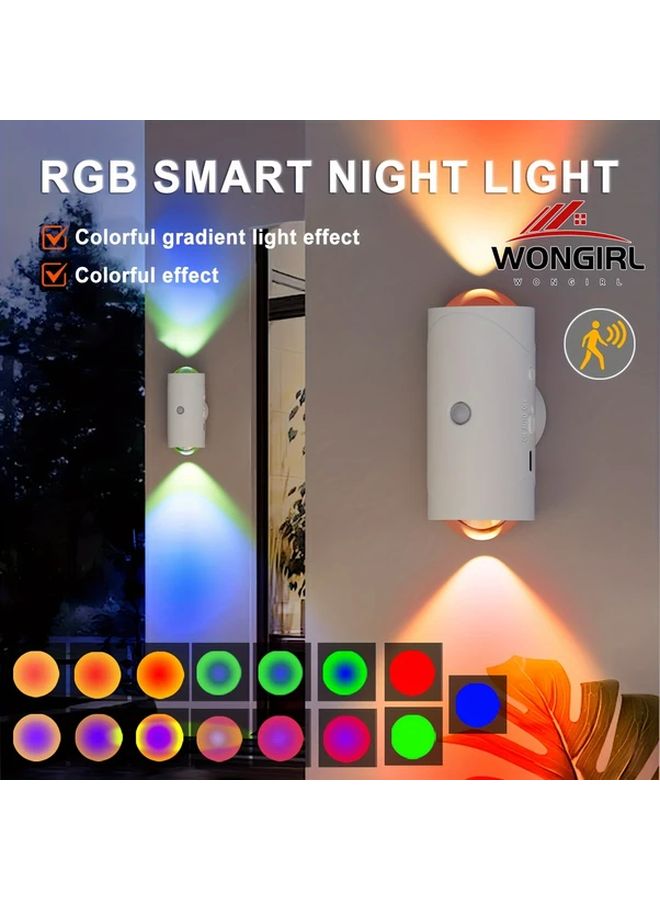 WONGIRL مصباح خطوة مغناطيسي بإضاءة LED قابلة للتعتيم متدرج RGB مع حساس حركة 1 قطعة - Image 2
