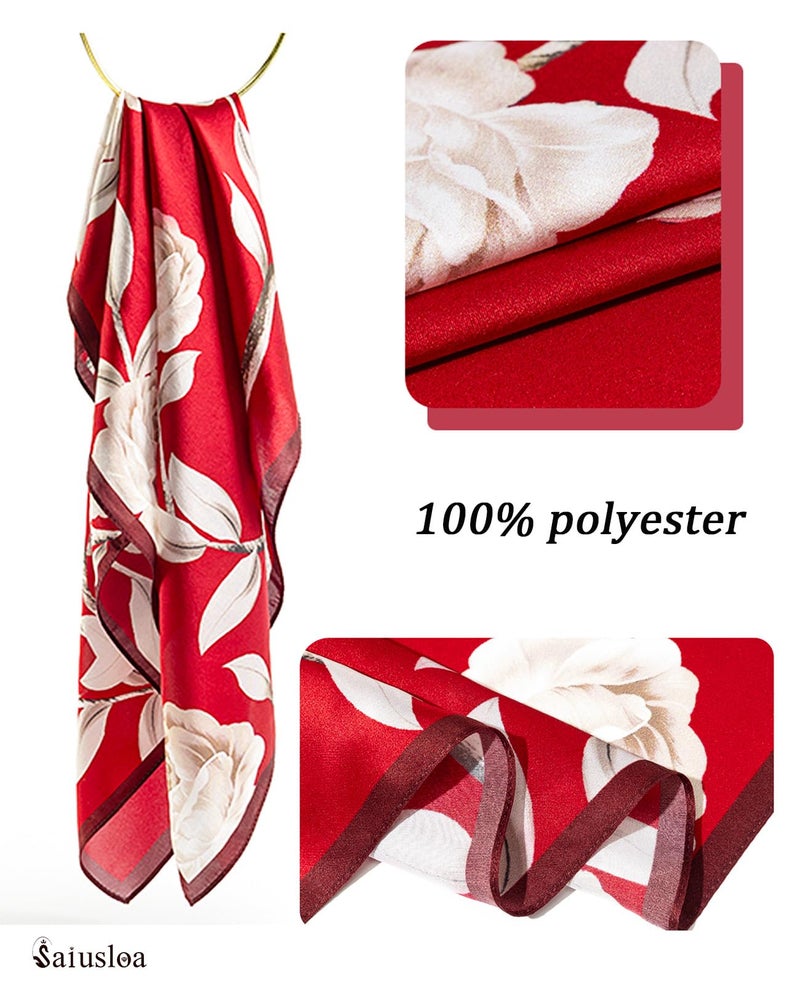 Saiusloa Neck Scarf For Womens Silky Head Scarves Hair Bandanas Square Scarf Fashion Accessories lightweight 27.5 * 27.5inch-1 - Image 4
