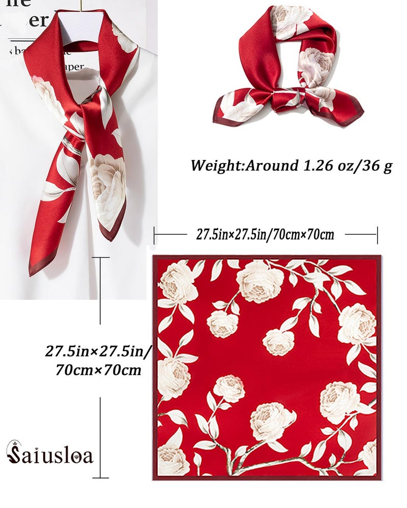 Saiusloa Neck Scarf For Womens Silky Head Scarves Hair Bandanas Square Scarf Fashion Accessories lightweight 27.5 * 27.5inch-1 - Image 3