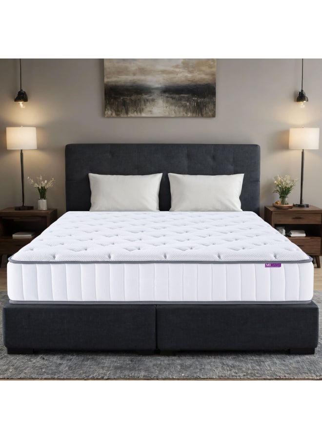 Micasa Premium Quality Pocket Spring Mattress White and Grey 25 x 200 x 200 cm DMPK230498A 200*200*25 - Image 2