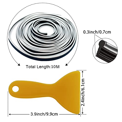 OSIFIT Car Interior Trim Strips,Universal 33ft Car Electroplating Decoration Styling Door Dashboard, Flexible Interior Trim Accessories with Installing Tool(Silver) - Image 2