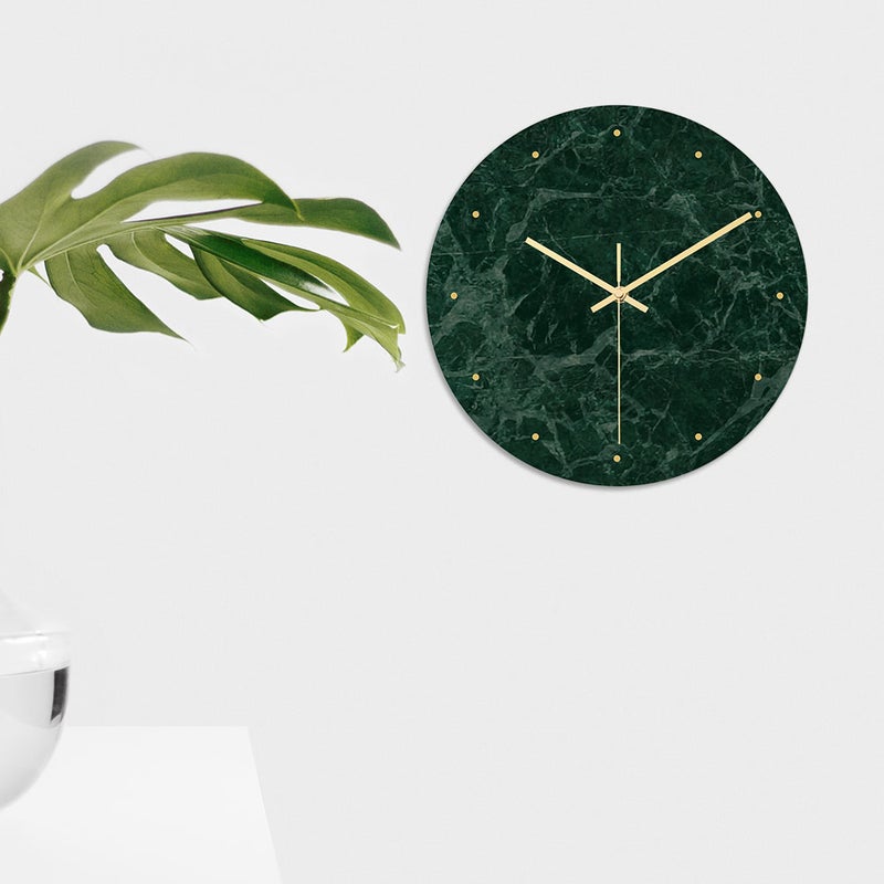 Luxury Marble Grain Round Wall Clock Clock UV Wall Clock without Battery No.CC004 for Living Room - Image 5
