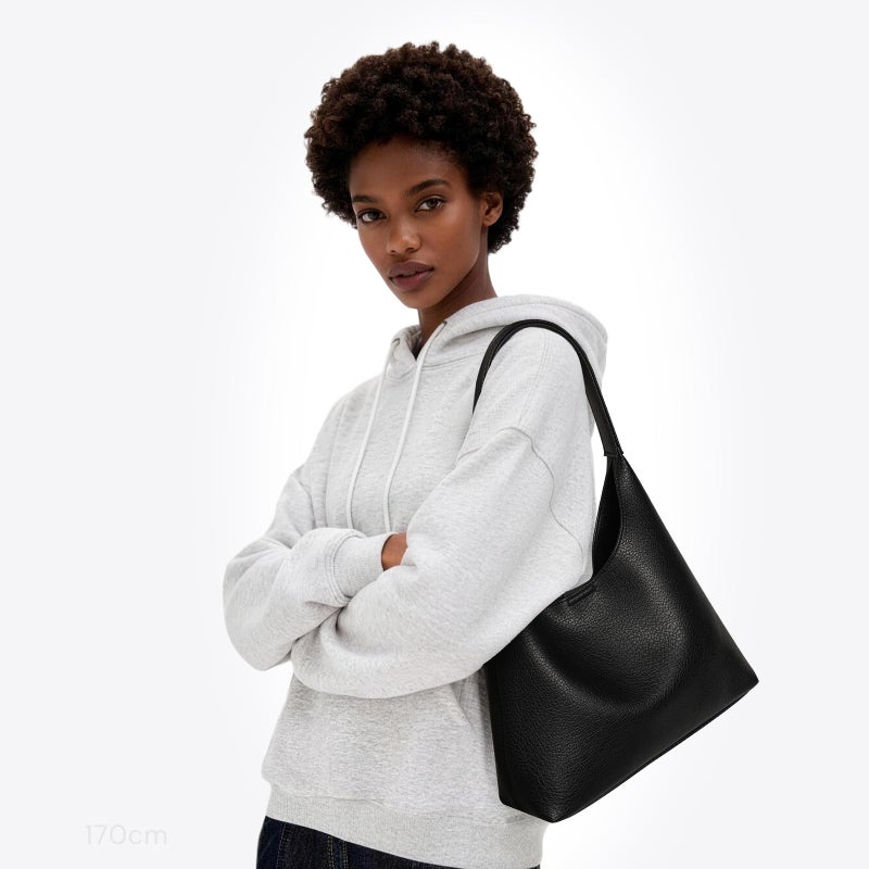 VAYOQON Hobo Bags for Women, Small Slouchy Hobo Purse, Soft Vegan Leather Shoulder Bag Trendy Everyday Tote Handbag, 11'' (28cm) - Image 2