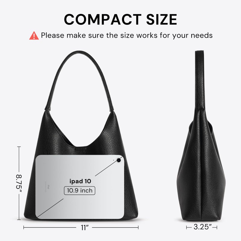 VAYOQON Hobo Bags for Women, Small Slouchy Hobo Purse, Soft Vegan Leather Shoulder Bag Trendy Everyday Tote Handbag, 11'' (28cm) - Image 5