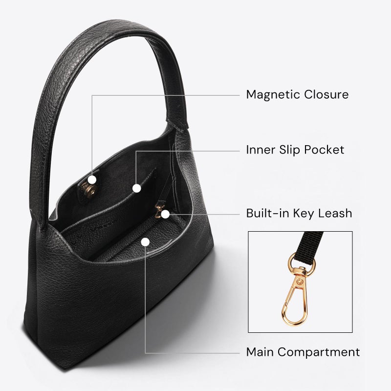 VAYOQON Hobo Bags for Women, Small Slouchy Hobo Purse, Soft Vegan Leather Shoulder Bag Trendy Everyday Tote Handbag, 11'' (28cm) - Image 4