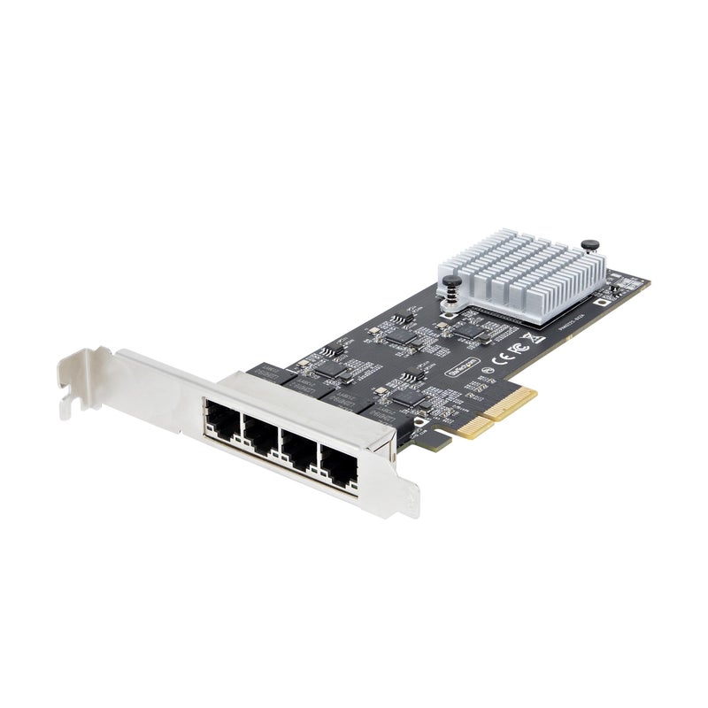 Startech.com StarTechcom 4Port 25Gbps NBASET PCIe Network Card Intel I225V QuadPort Computer Network Card MultiGigabit NIC PCI Express Server LAN Card Desktop Ethernet Interface PR42GINETWORKCARD - Image 2