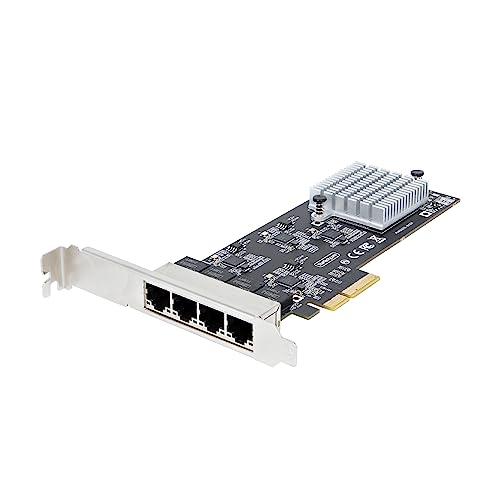 Startech.com StarTechcom 4Port 25Gbps NBASET PCIe Network Card Intel I225V QuadPort Computer Network Card MultiGigabit NIC PCI Express Server LAN Card Desktop Ethernet Interface PR42GINETWORKCARD - Image 1