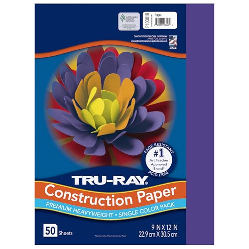 TruRay Construction Paper 50 Recycled 9 x 12 Purple Pack Of 50