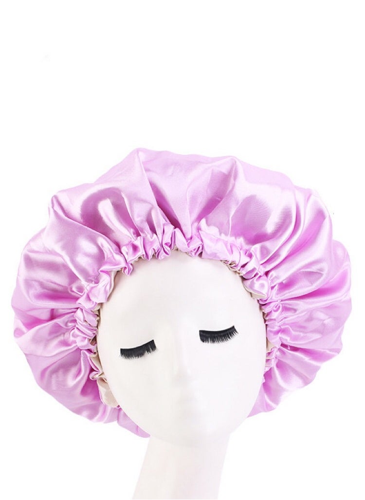 JoyousSto Women's Adjustable Reversible Satin Bonnet - Soft Double Sided Sleep Cap, hair bonnet protects Natural Hair, lavender  - Image 1