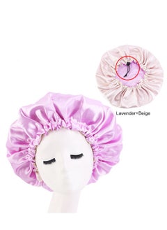 JoyousSto Women's Adjustable Reversible Satin Bonnet - Soft Double Sided Sleep Cap, hair bonnet protects Natural Hair, lavender  - Image 2