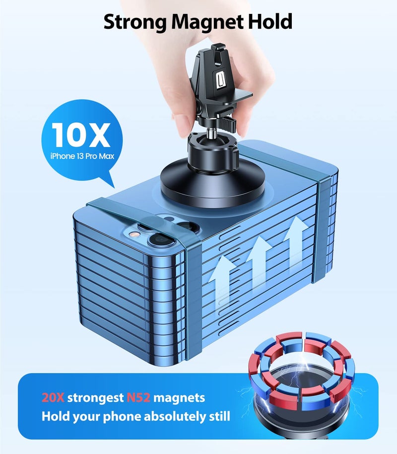 VICSEED for MagSafe Car Mount [Upgraded Strongest Magnet Power] Magnetic Phone Holder for Car Vent 360 Adjustable Magnetic Car Phone Holder Mount for iPhone 17 Pro Max 16 15 14 13 12 Plus Mini - Image 3