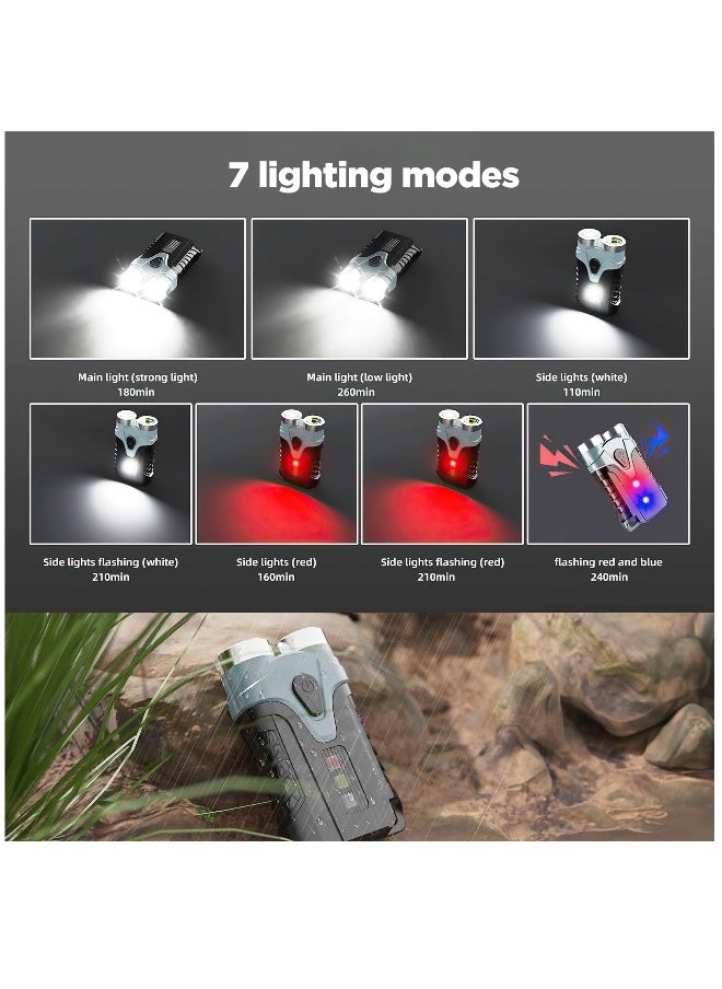 Generic Small Torch LED Super Bright Mini Flashlight Torch Rechargeable Keychain Torches 500 Lumen Pocket Torch with 7 Light Modes, Waterproof Torches for Power Cuts Emergency Hiking Dog Walking (Grey)  - Image 2