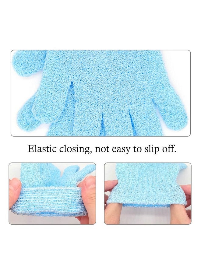 Episkey Exfoliating Wash Gloves Dual Texture Bath Gloves for Shower Body Scrub Exfoliating Mitt Dead Skin Remover Exfoliator Mitten Natural Body Loofah Washcloth (BLUE) (SET OF 1) (EXFOLIATING_BLUE) - Image 4