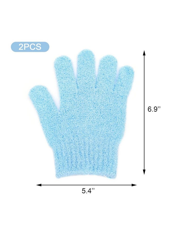 Episkey Exfoliating Wash Gloves Dual Texture Bath Gloves for Shower Body Scrub Exfoliating Mitt Dead Skin Remover Exfoliator Mitten Natural Body Loofah Washcloth (BLUE) (SET OF 1) (EXFOLIATING_BLUE) - Image 3