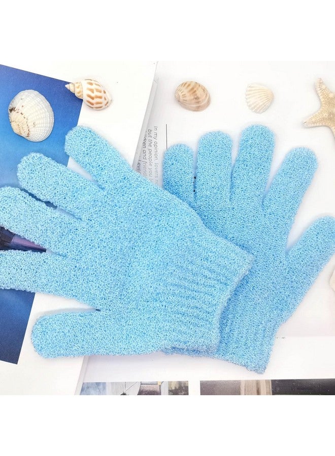 Episkey Exfoliating Wash Gloves Dual Texture Bath Gloves for Shower Body Scrub Exfoliating Mitt Dead Skin Remover Exfoliator Mitten Natural Body Loofah Washcloth (BLUE) (SET OF 1) (EXFOLIATING_BLUE) - Image 2