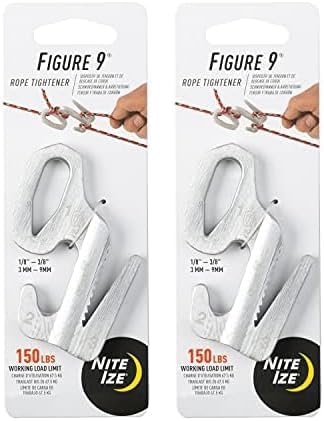 NiteIze Rope Tightener 312 in Aluminum Silver Pack of 2 - Image 1