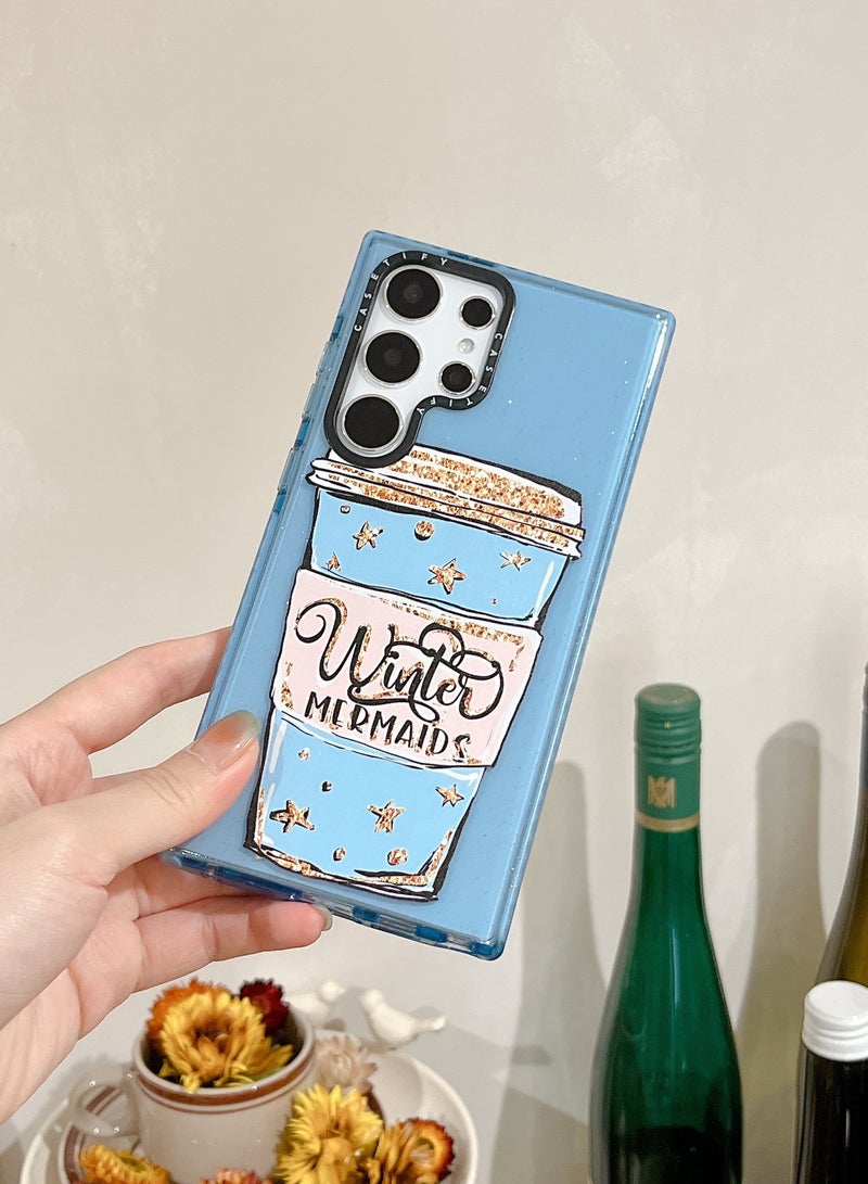 Casetify Samsung Galaxy S23 Ultra Winter Mermaids Coffee Case - Image 2