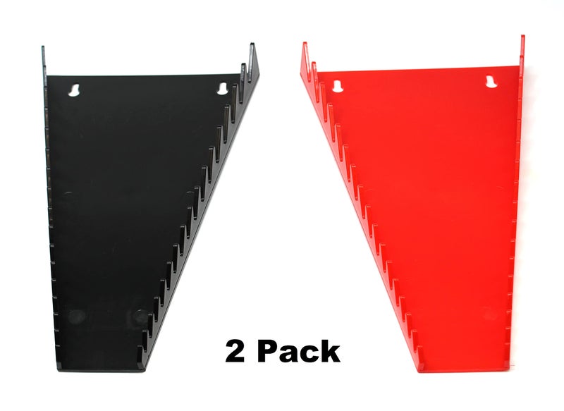 JSP Manufacturing Red & Black 16 Tool Standard Wrench Holder Wrench Organizer 2 Pack | Storage Rack Tray Tool Holder - Image 2