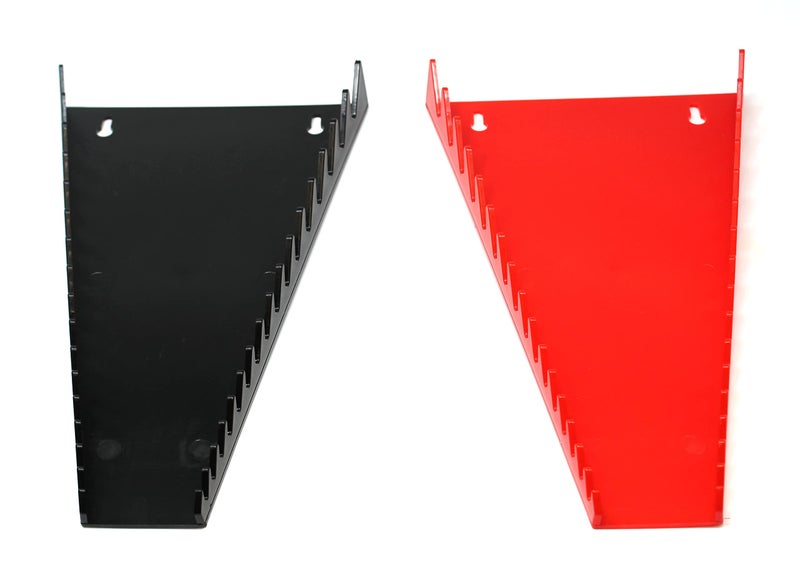 JSP Manufacturing Red & Black 16 Tool Standard Wrench Holder Wrench Organizer 2 Pack | Storage Rack Tray Tool Holder - Image 1