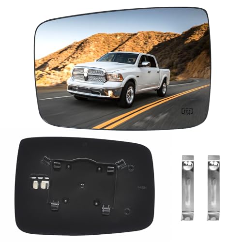 TOP-MAX Dodge Ram Driver Left Side Heated Mirror Glass Compatible with 2009-2018 Dodge Ram 1500 2500 Side View Exterior Convex Mirror Glass 68050299AA, 68079363AA - Image 1