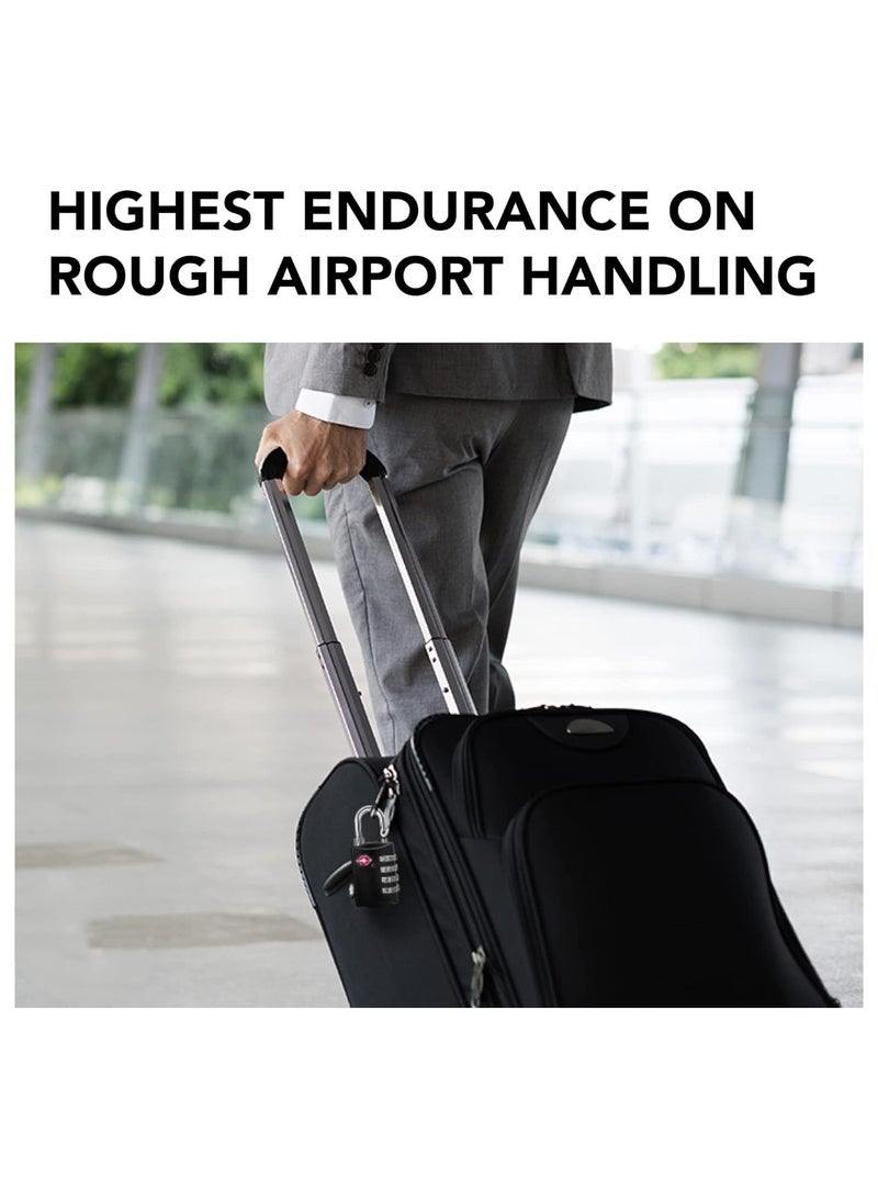 VIUAUAX Combination Lock,Traveling luggage drawer padlock,Customs Combination Lock,4 Digit Combination Steel Tsa Luggage Lock - Black - Image 4