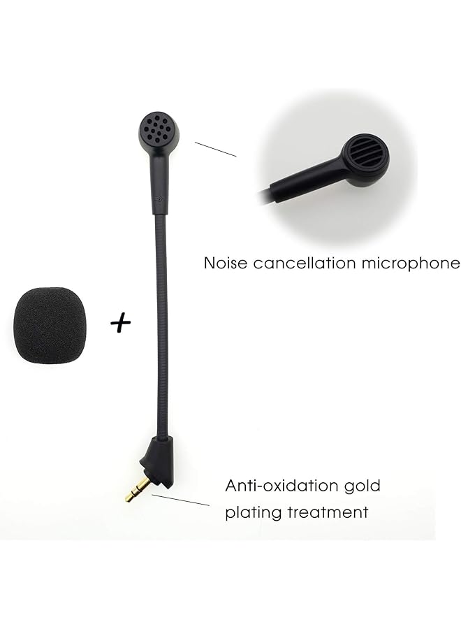 ريير ذراع ميكروفون بديل لسماعة الألعاب Kingston Hyperx Cloud II مع ميكروفون مراقبة لأجهزة الكمبيوتر وسماعات الألعاب مع خاصية إلغاء الضوضاء ومقبس 3.5 مم - Image 2