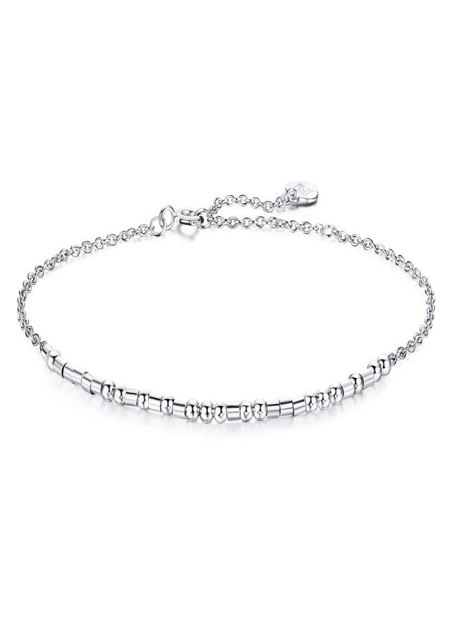 NINAMAID Morse Code S925 Sterling Silver Bracelet for Women Beads Jewelry Mother inspirational Bracelet Birthday Gifts for Mom women (You are Loved) - Image 2
