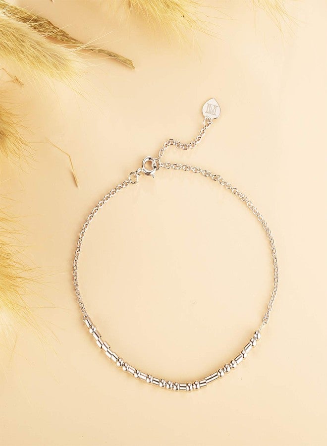 NINAMAID Morse Code S925 Sterling Silver Bracelet for Women Beads Jewelry Mother inspirational Bracelet Birthday Gifts for Mom women (You are Loved) - Image 3